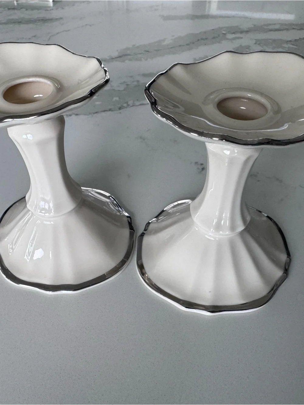 White and Cobalt Blue Vase, pottery, candle holders